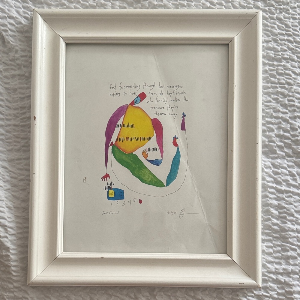 Brian Andreas Fast Forward Art Print Framed White Used Frame